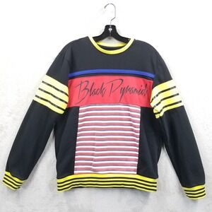 Black Pyramid Sweatshirt Men Large Striped Colorblock‎ Crew Pullover Streetwear
